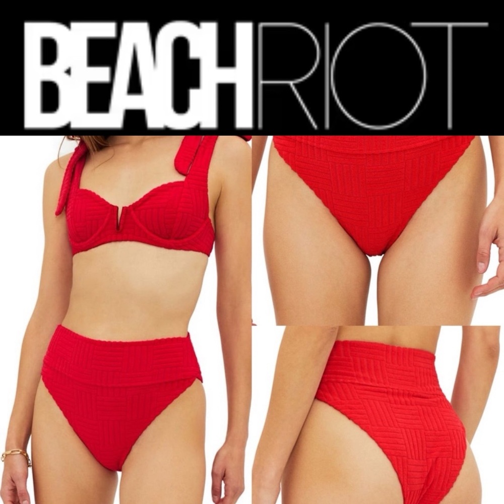 NWOT Highway High Waist French Terry Bikini Bottoms Size Small